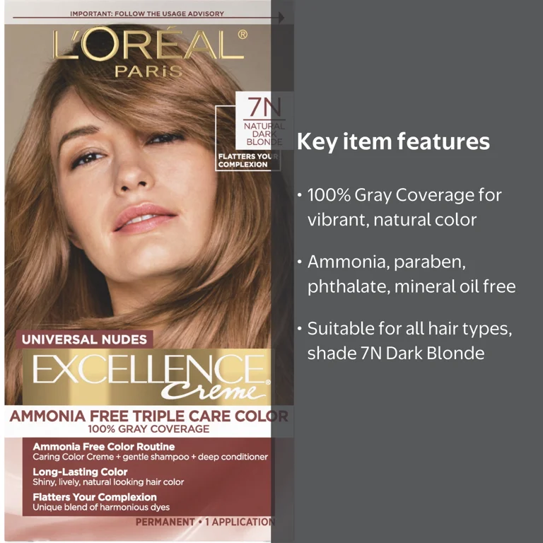 L'Oreal Paris Excellence Universal Nudes Permanent Hair Color 7N