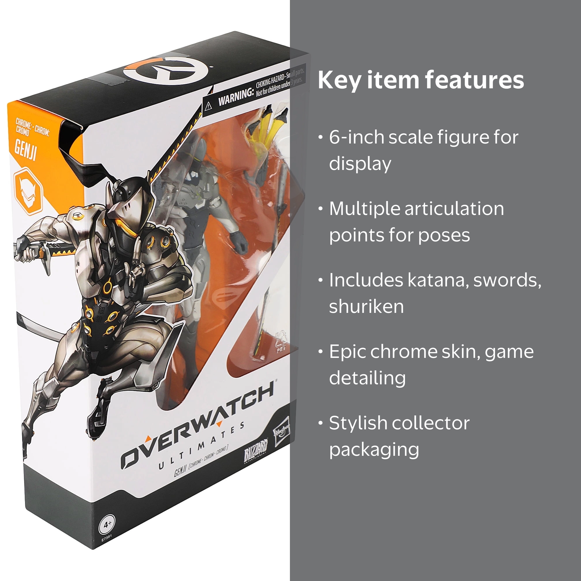 Genji Hasbro Overwatch Ultimates GENJI Chrome Action Figure - Walmart.com