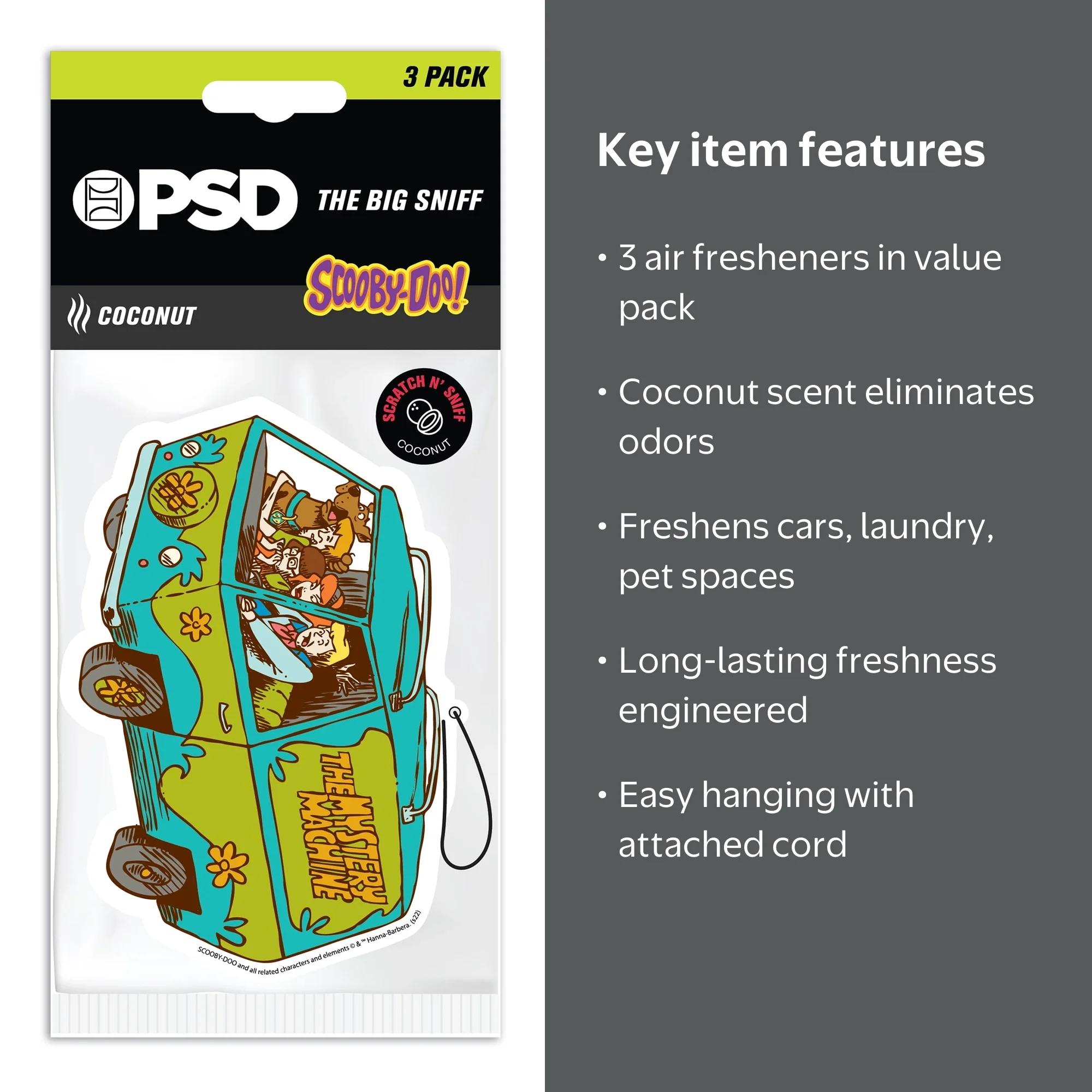 PSD Big Sniff, Scooby Doo Mystery Machine Hanging Air Freshener