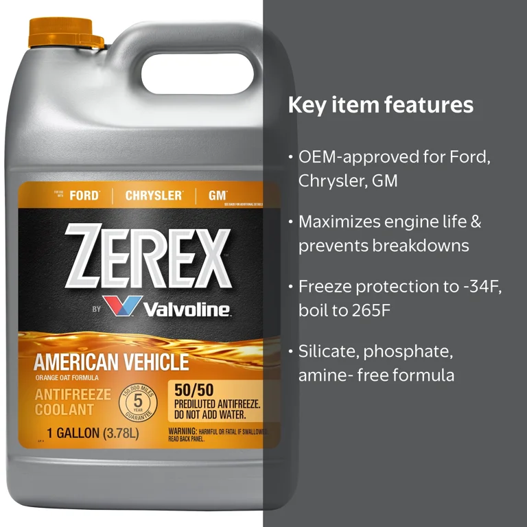 冷凍ML50 Zerex, Antifreeze Coolant, 1 Gallon, Ready-to-Use 50/50 Orange