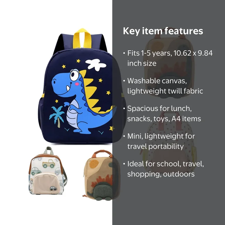 8.5 inch mini backpacks Real Littles Features include a front utility pocket and key clip. Taotanxi Kids Backpack for boys