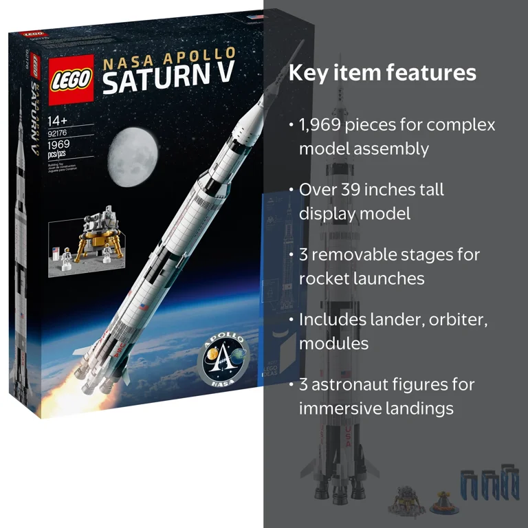 LEGO, Building Set, NASA Apollo Saturn V 92176, 1,969 Pieces