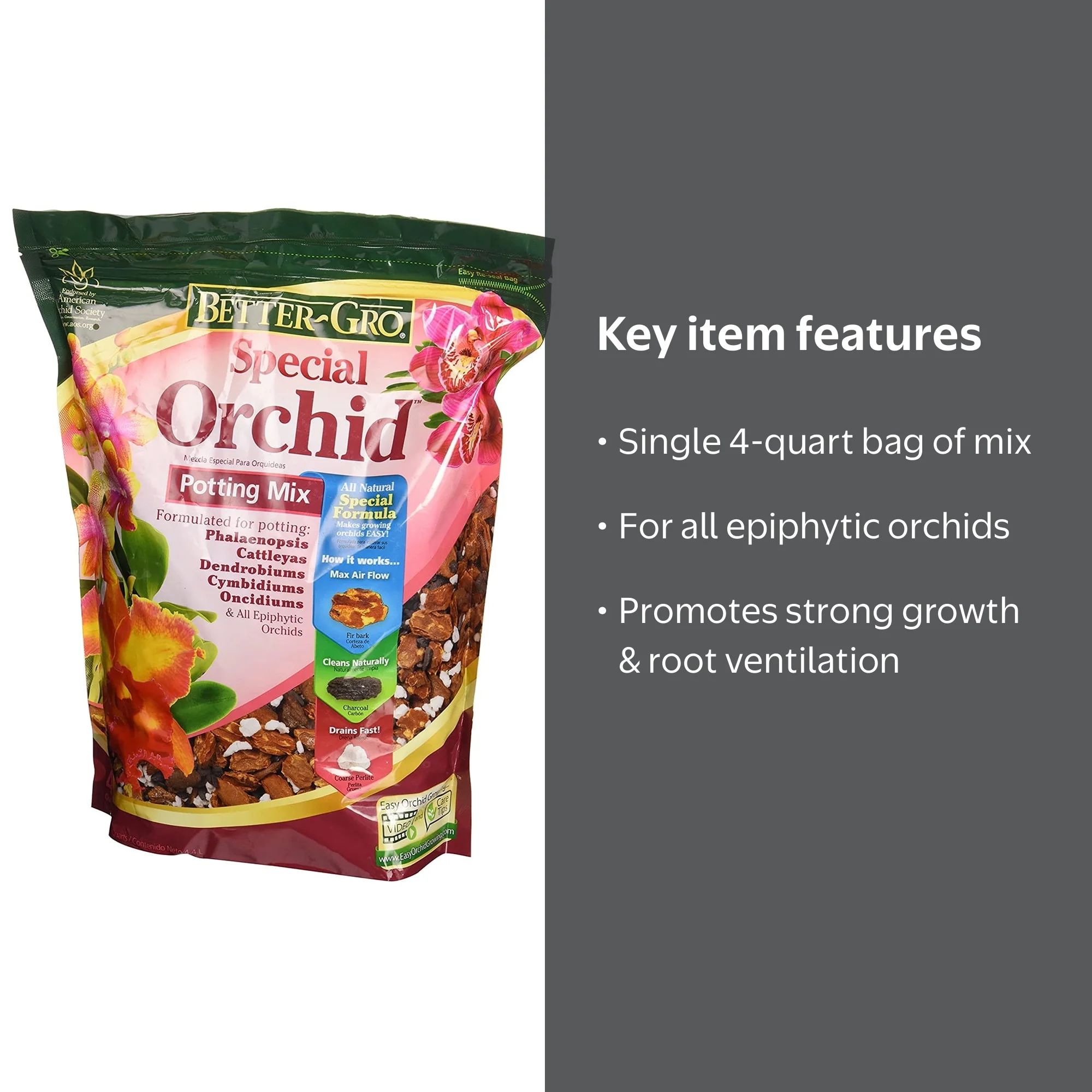 Better-Gro, Orchid Mix, 4 Quart, Multi-Purpose Potting Soil