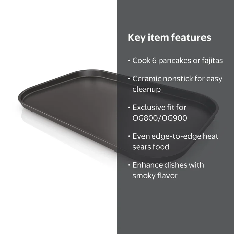BLACKPAN Ninja, Rectangular Ceramic Griddle Pan, 17.79 in, Black - Walmart.com