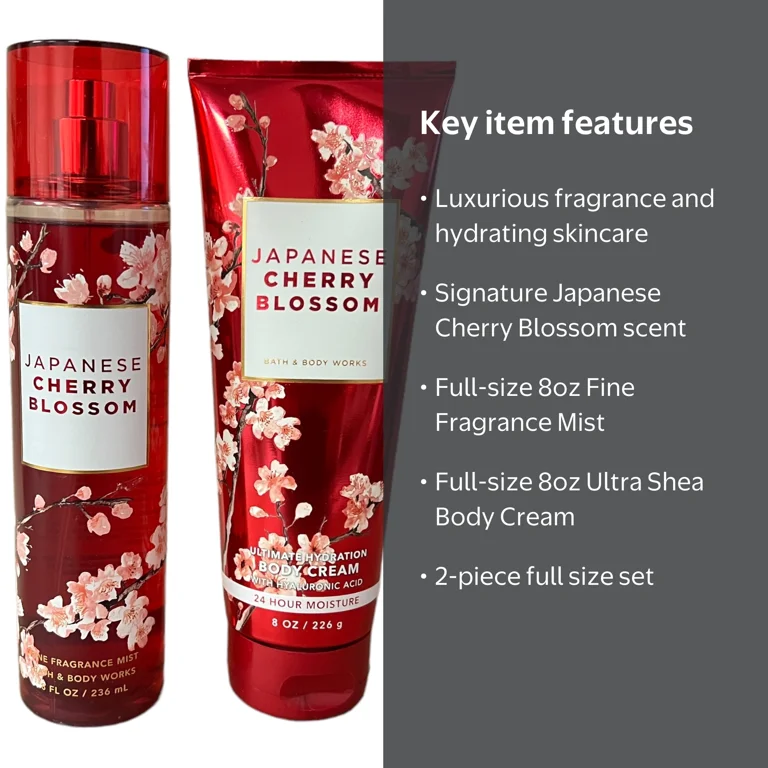 Bath & Body Works Japanese Cherry Blossom Mist & Body Cream Set