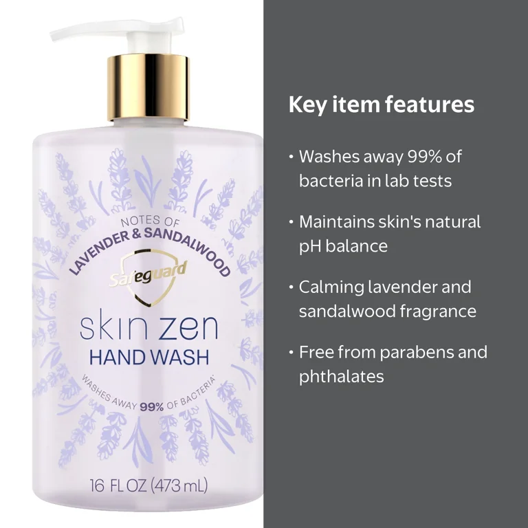 Safeguard Skin Zen Liquid Hand Soap, Notes of Lavender Safeguard Skin Zen Liquid Hand Soap, Notes of Lavender