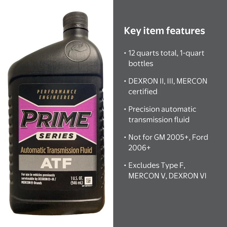 Prime Series ATF Transmission Fluid DEXRON II, DEXRON III, MERCON