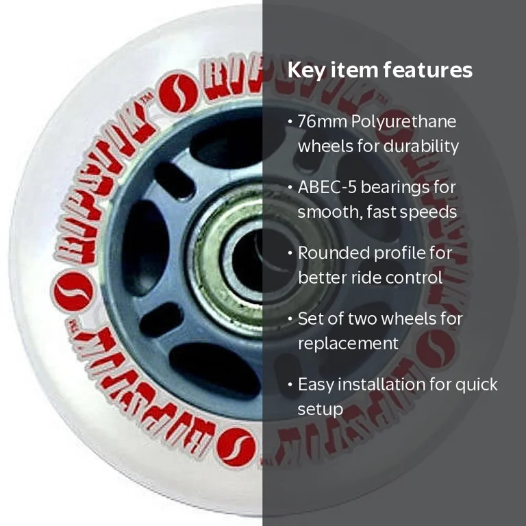 Razor, Ripstik Wheels, 76 mm ABEC5 Bearings, Silver - Walmart.com