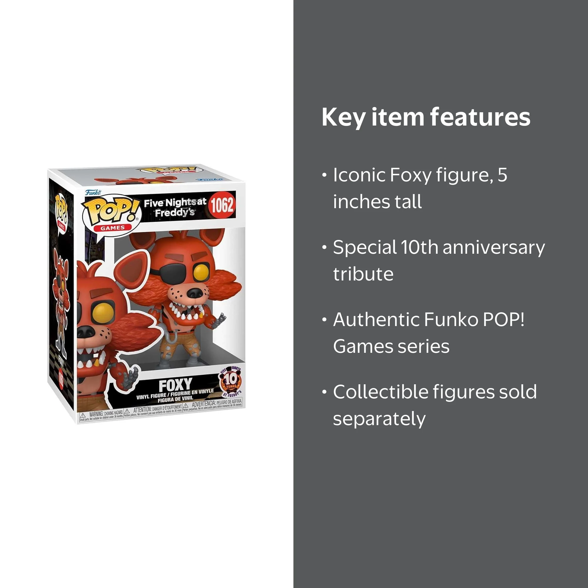 Funko Pop Games Five Nights at Freddy's 1062 Foxy 10th Anniv