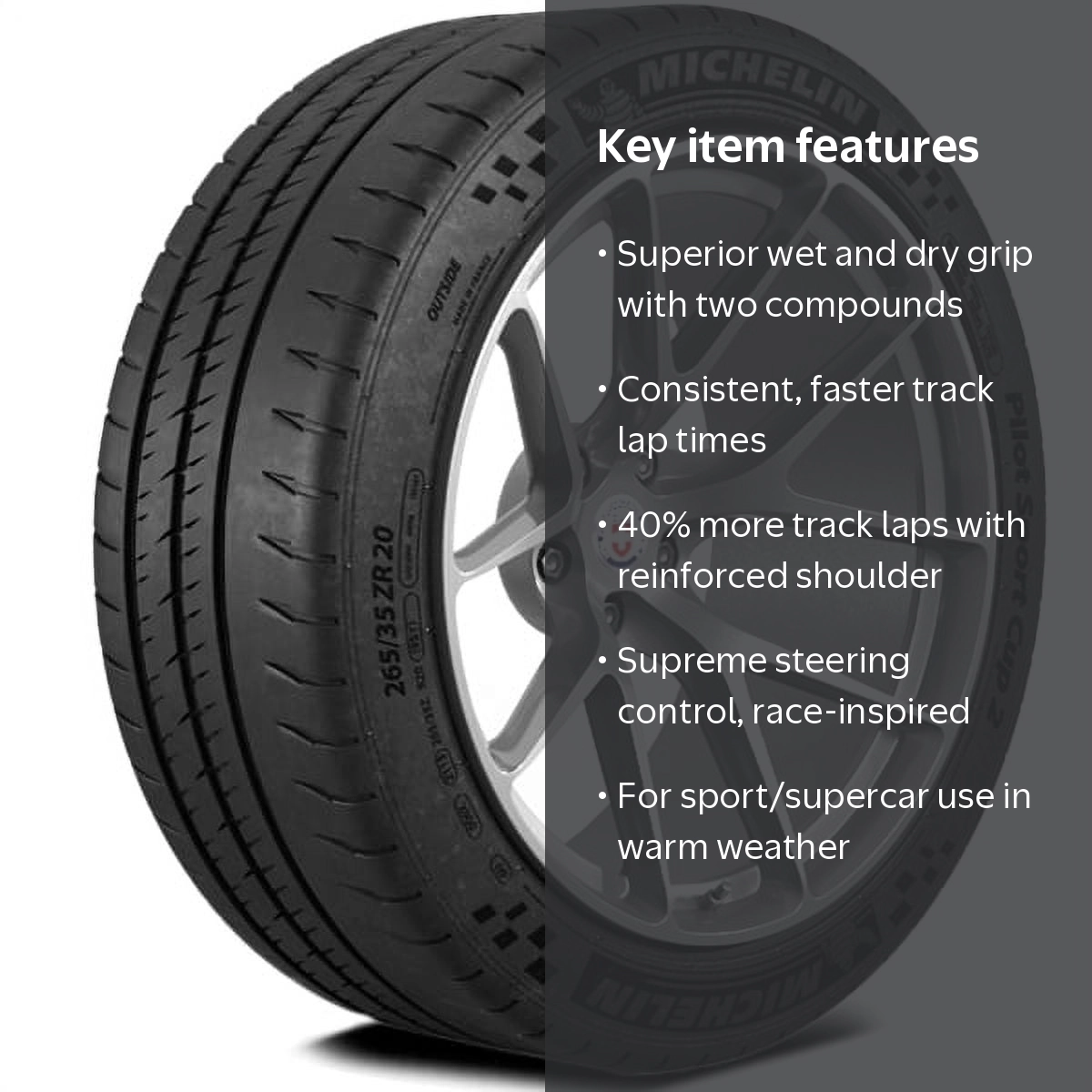 Michelin Pilot Sport Cup 2 Summer 275/35ZR19/XL (100Y) Tire Fits