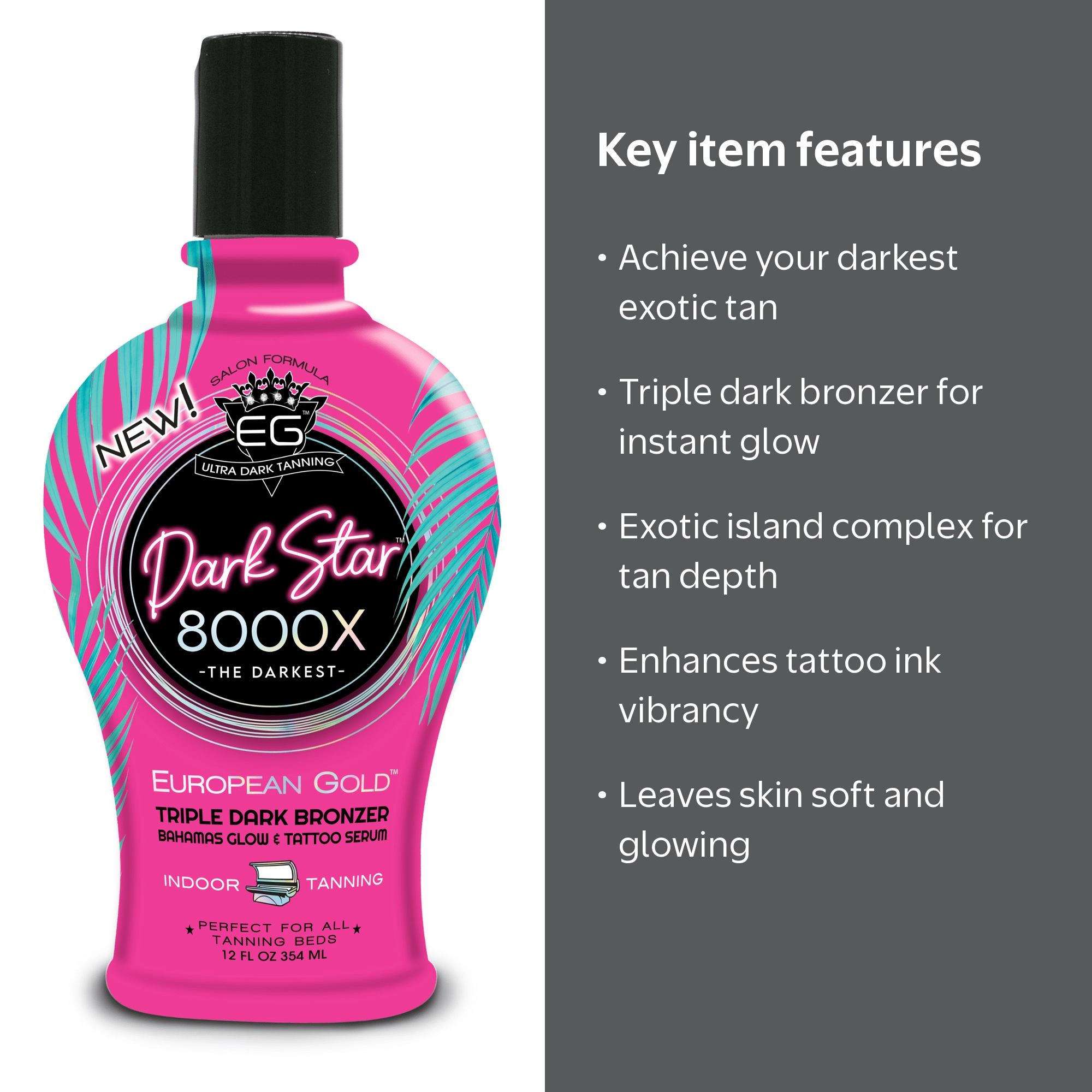 European Gold Dark Star 8000x Triple Dark Bronzing Body Tanning
