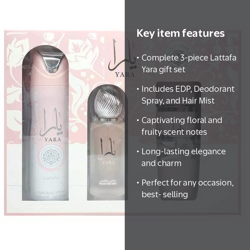 Lattafa YARA 香水 100ml & ボディクリーム セット Lattafa Yara ‚Äì Women‚Äôs Eau de Parfum Spray 100ML GIFTSET