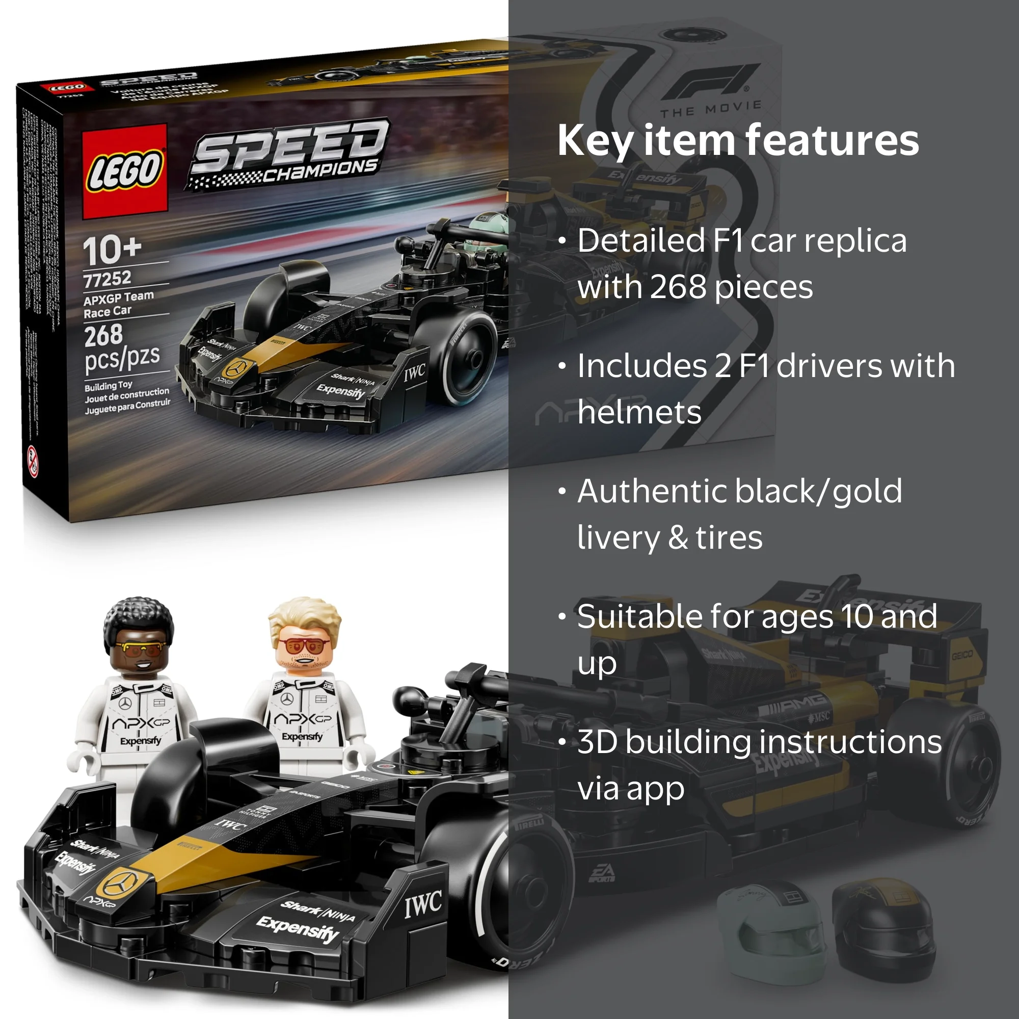 LEGO Speed Champions APXGP Team Race Car, 77252, 268 Pieces