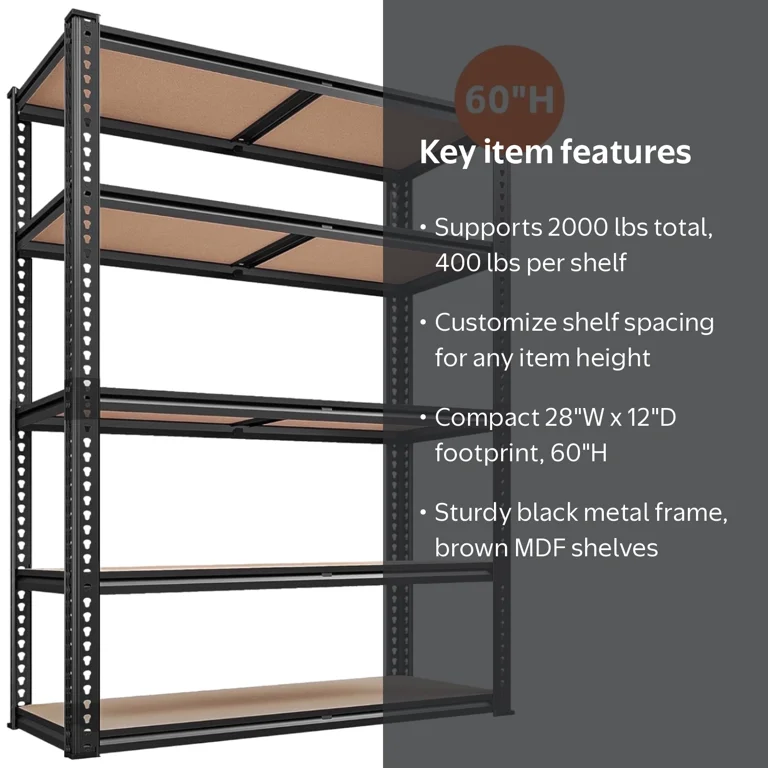 ZEUKMXOO Heavy Duty Adjustable Garage Storage Shelf 60