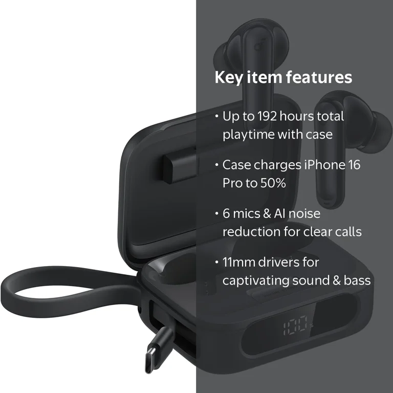 Soundcore P41i by Anker, Adaptive Noise Cancelling Earbuds with
