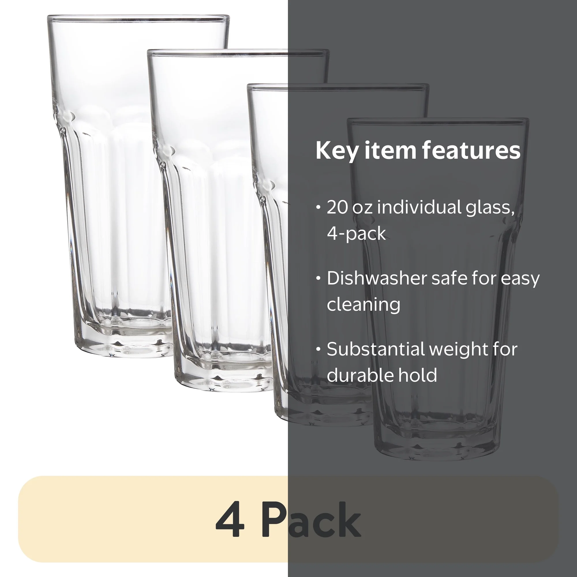 Mainstays Gibraltar Iced Tea Glass 22oz - Style - Walmart.com