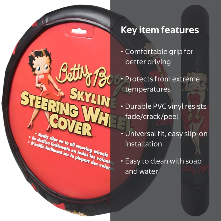 Plasticolor Officially Licensed Betty Boop Skyline PVC Steering
