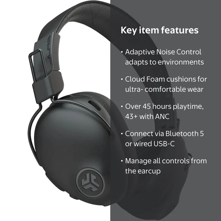 JLab Studio Pro ANC Over-Ear Wireless Headphones, Bluetooth, Cloud