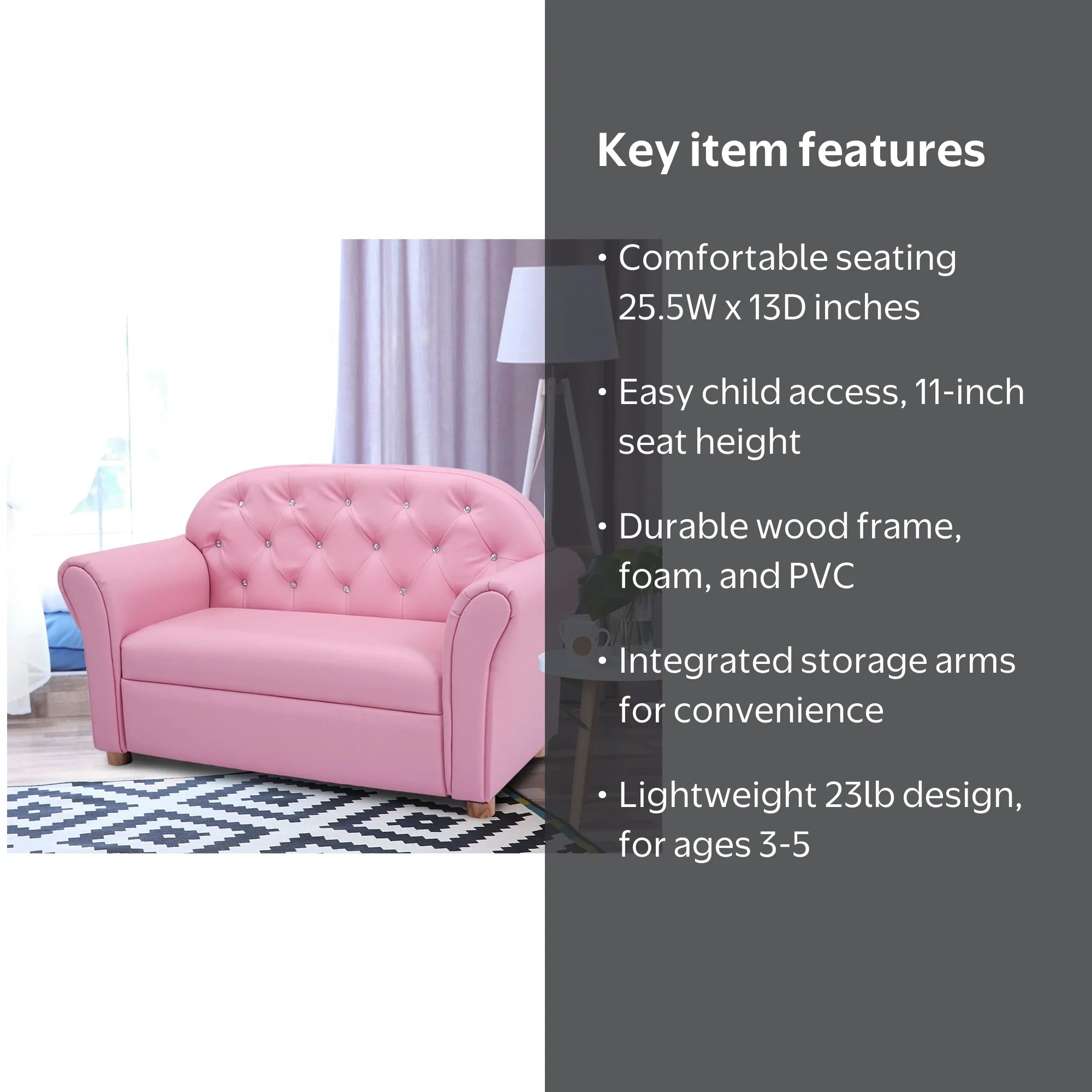 Costway Soft Furniture Kids Sofa Princess Armrest Chair for