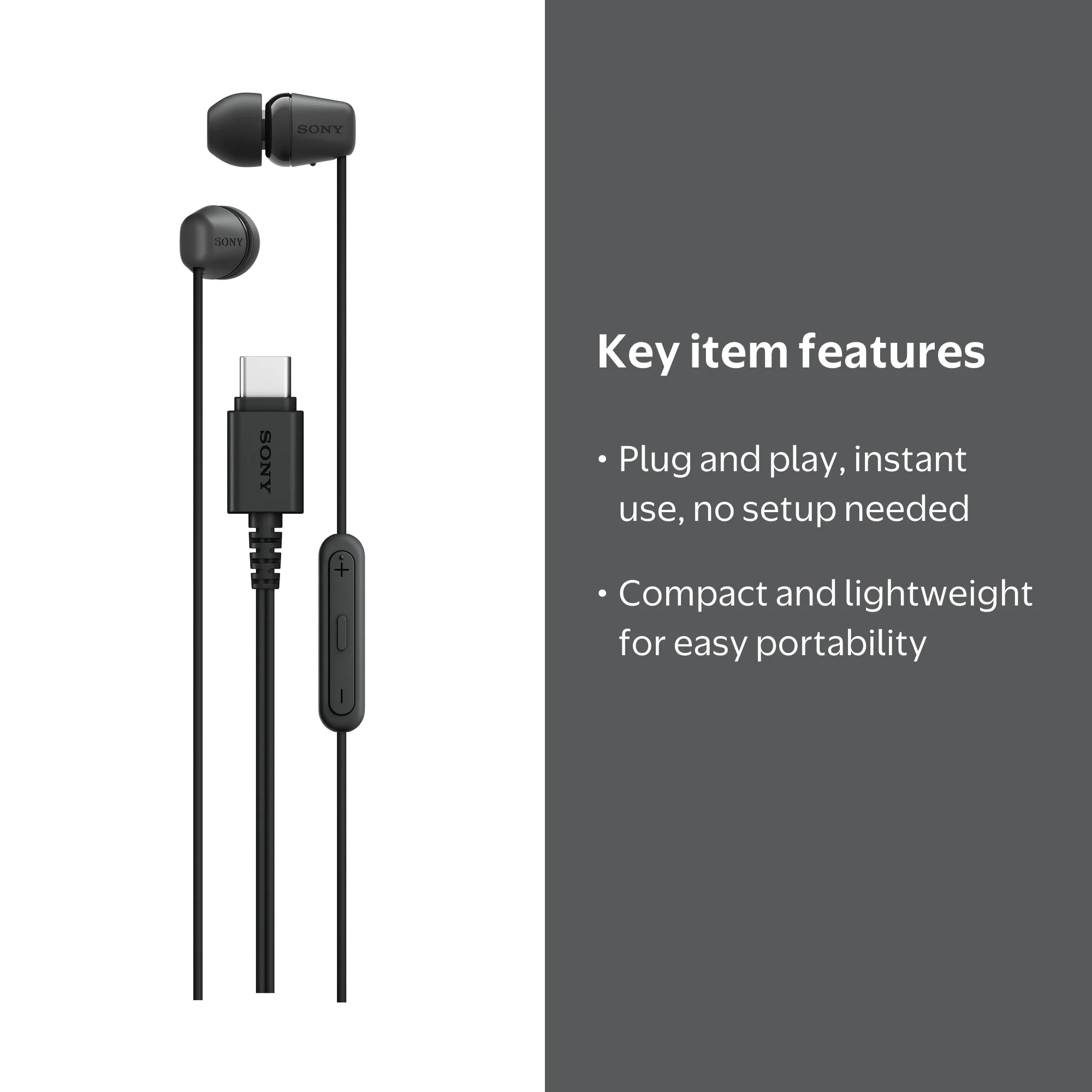 Sony, In-ear Headphones, IER-EX15C, USB-C Wired Black - Walmart.com