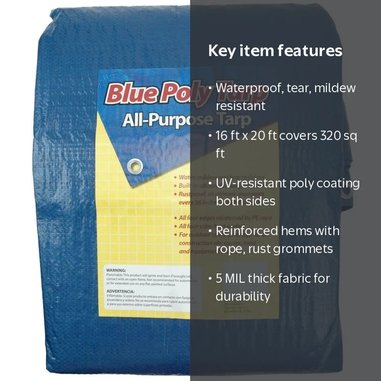 Sigman 16' x 20' Blue Tarp - Walmart.com