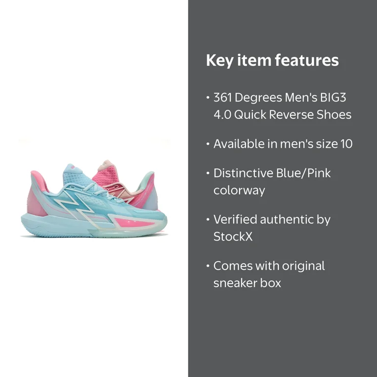 361 Degrees Men's BIG3 4.0 Quick Reverse Basketball Shoes, from
