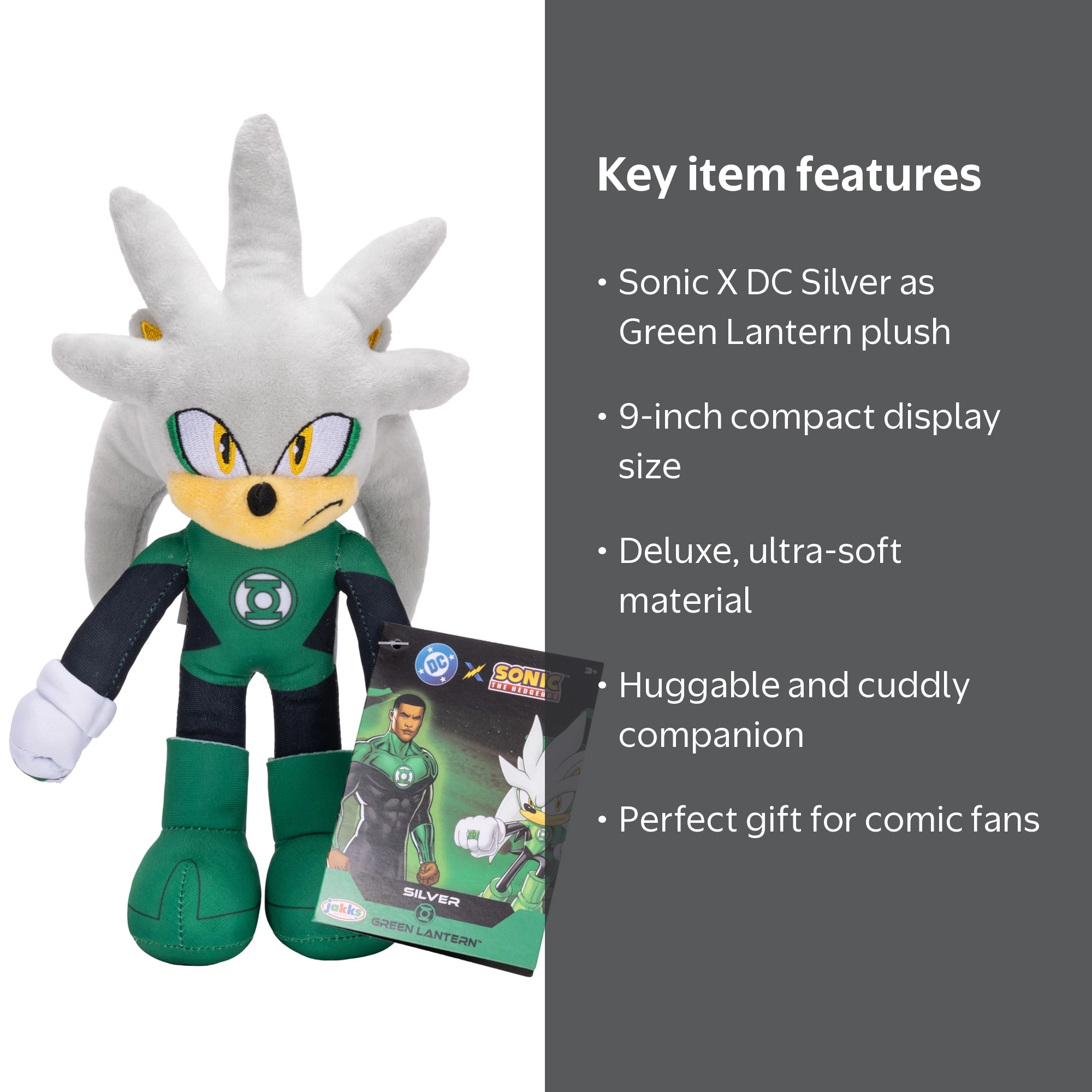 Sonic X DC Silver As Green Lantern 9 inch Plush Figure - Walmart.com