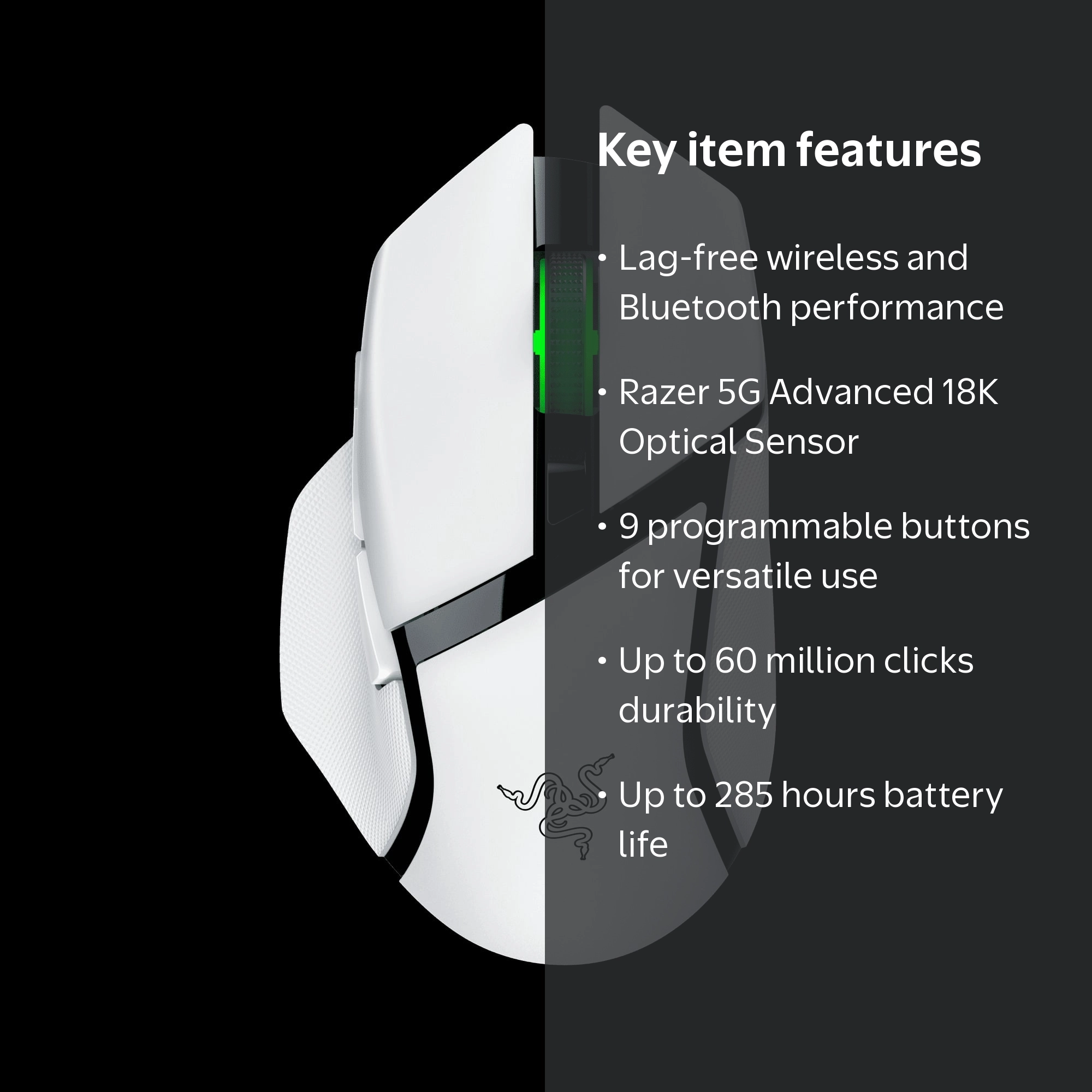 Razer Basilisk V3 X Computer Gamer Wireless Gaming Mouse, RGB