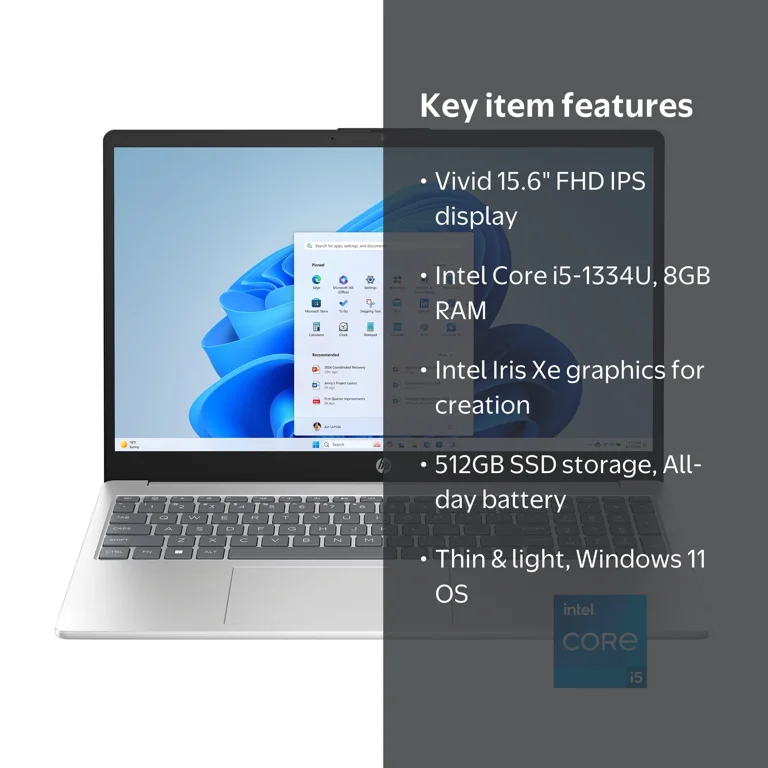 HP, Laptop, 15.6 inch FHD IPS Touch Windows 11, Natural Silver