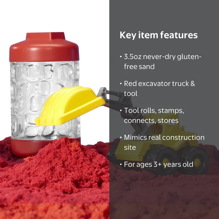 Wonder Factory Never Dry Sand Construction Trucks - Red +
