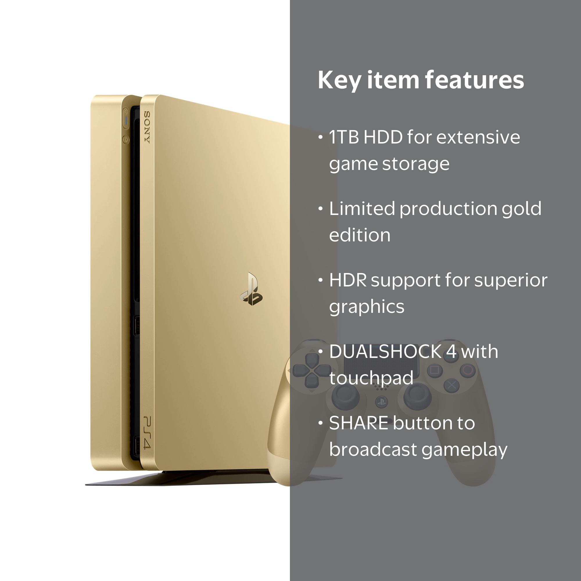Sony PlayStation 4 - Limited Edition - game console - HDR - 1 TB