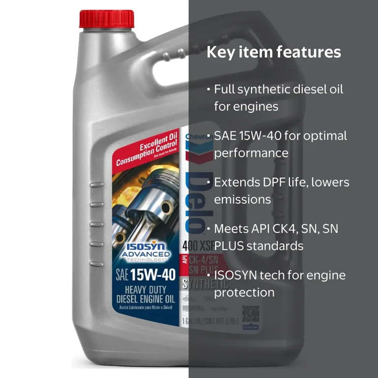 Chevron Delo XSP 15W-40 Heavy Duty Synthetic Diesel Motor Oil, 1