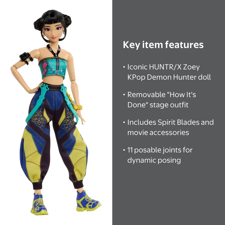 KPop Demon Hunters HUNTR/X Zoey Fashion Doll in Removable Look