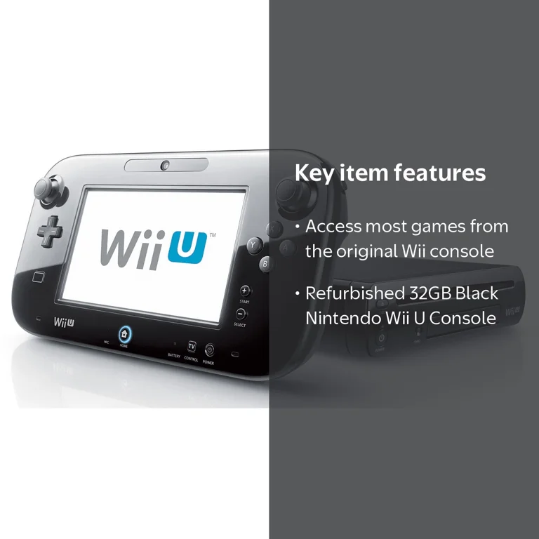 Nintendo, Console, Refurbished Black 32GB with GamePad and HDMI