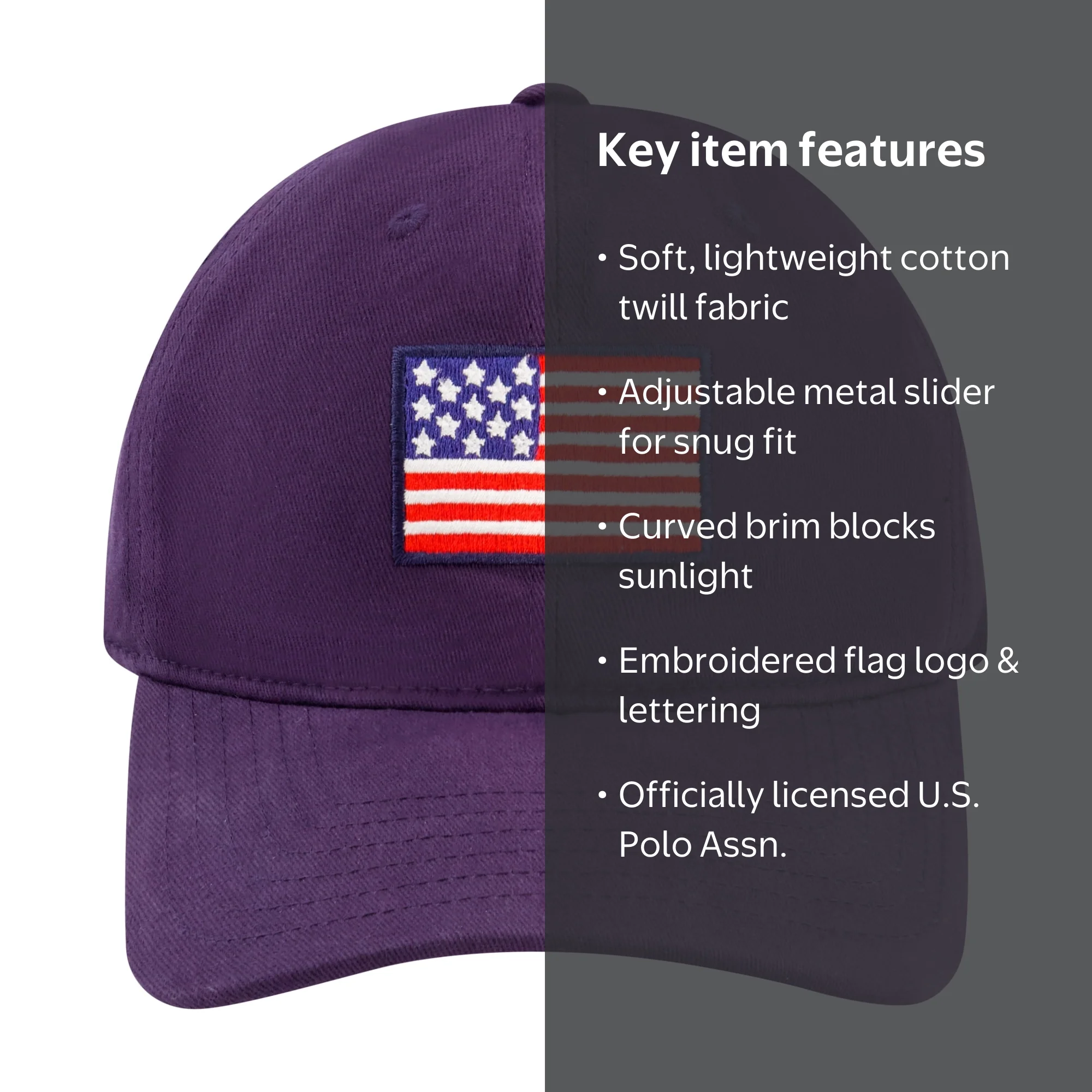 U.S. Polo Assn. American Flag Logo Cotton Washed Twill 