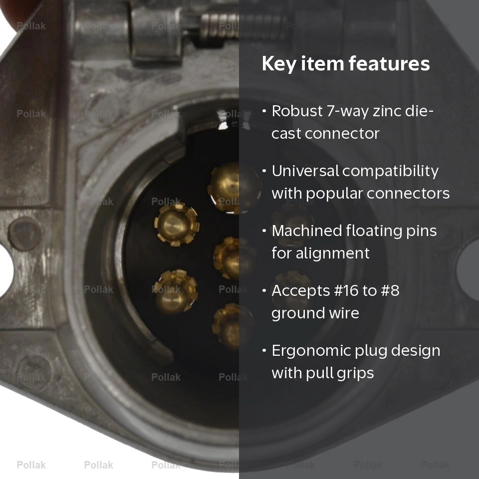 Pollak 11-720 Zinc 7-Pin Socket Trailer Connector - Walmart.com