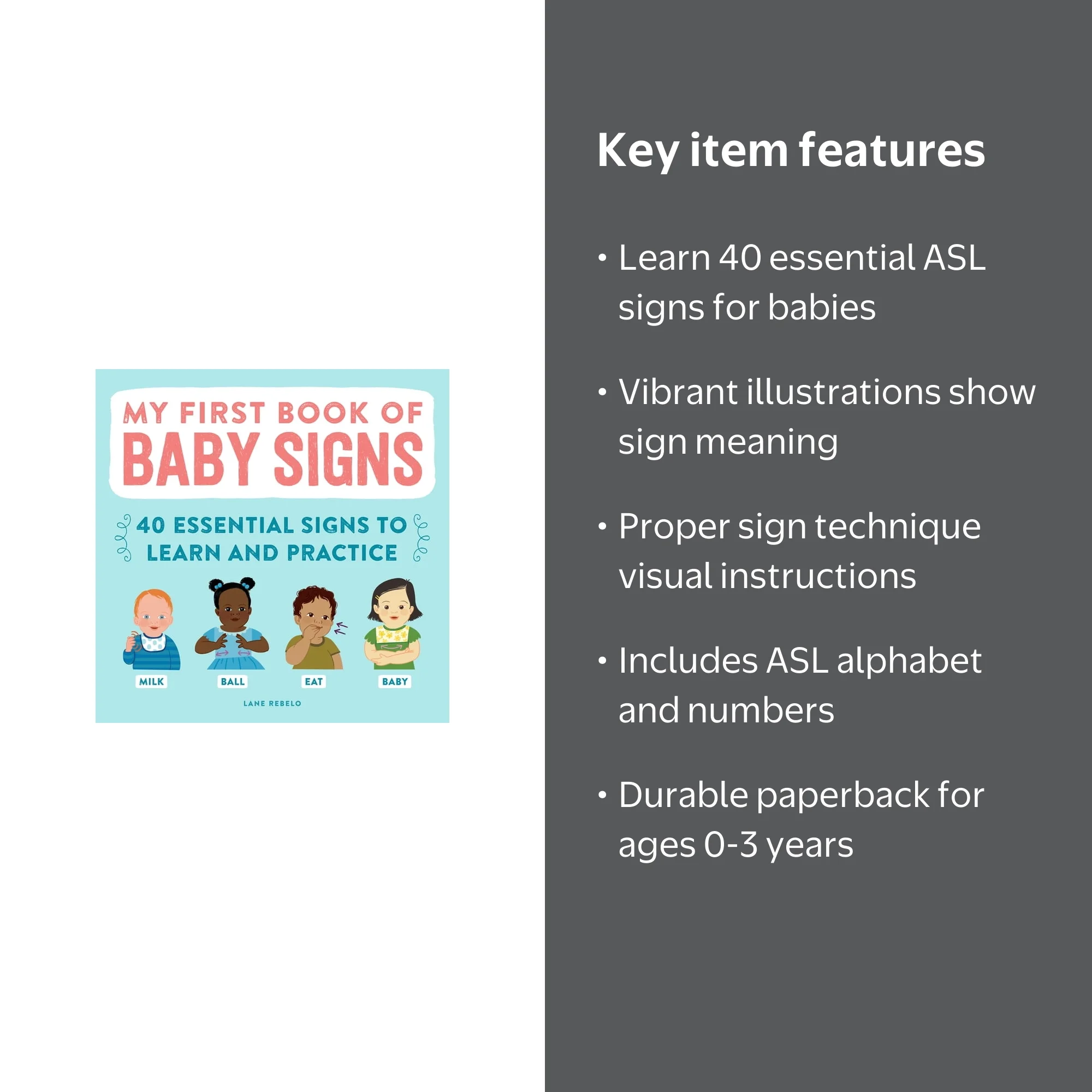 Lane Rebelo, My First Book of Baby Signs, 40 Essential Signs