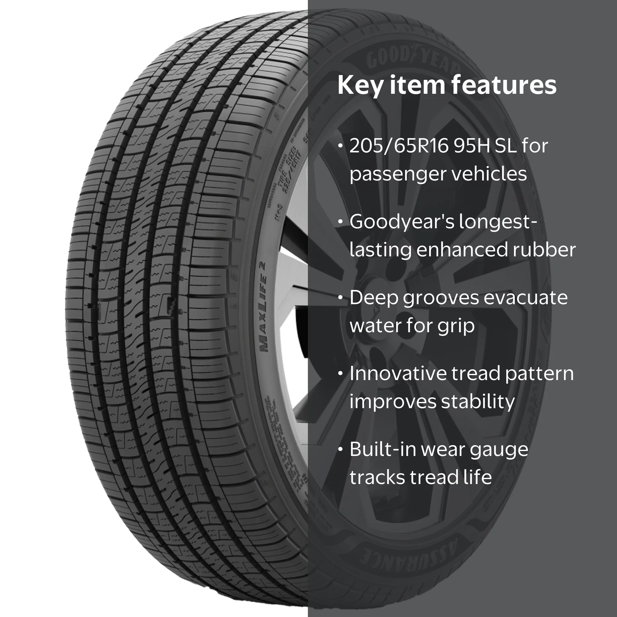 Goodyear Assurance MaxLife 2 Touring 205/65R16 95H Passenger Tire