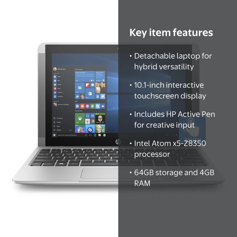 HP X2 Detachable Laptop 10.1