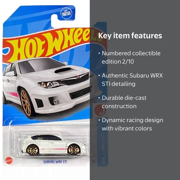 Hot Wheels HW J-Imports 2/10 (2021) White Subaru WRX STI Toy Car