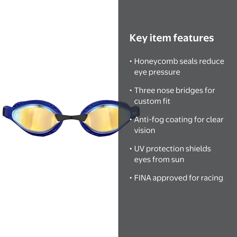 Arena Air-Speed Anti-Fog Racing Swim Goggles for Men and Women