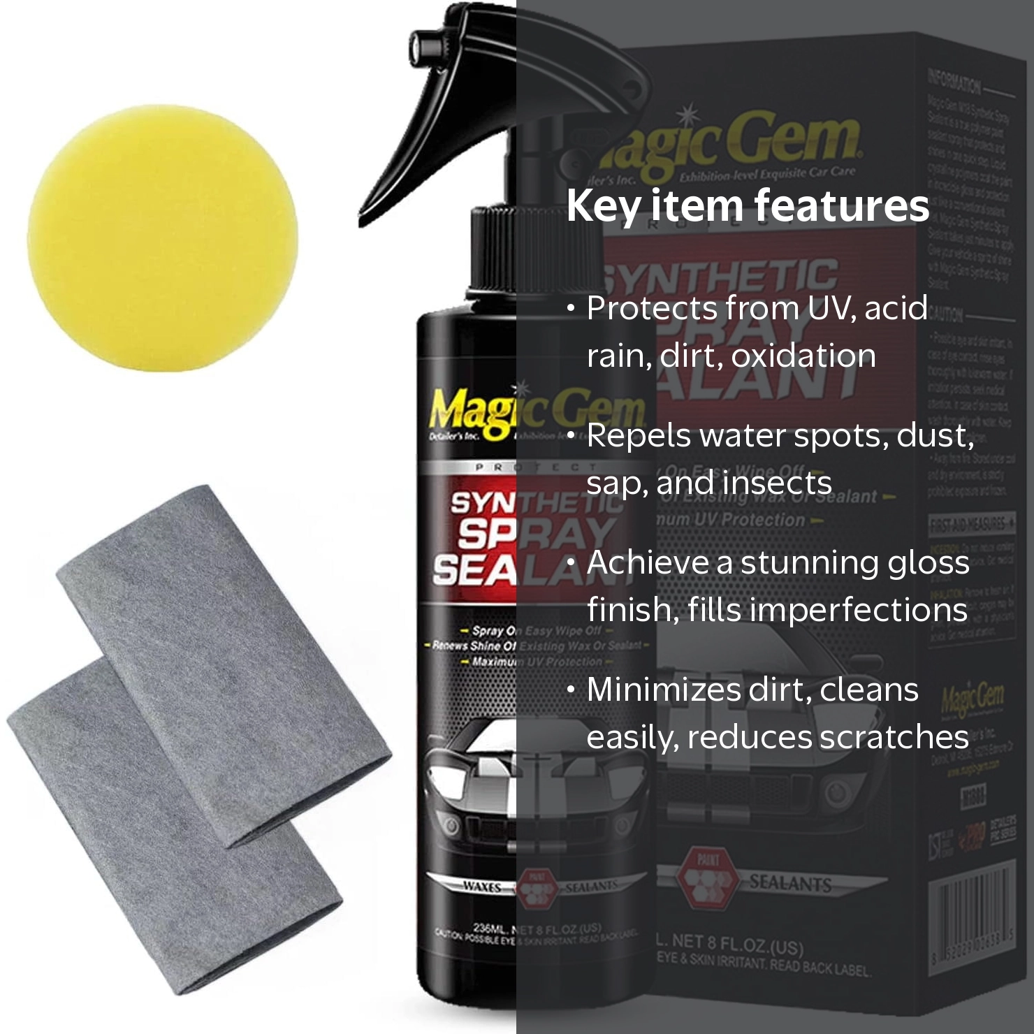マジックジェム Magic Gem Nano Spray Seal, New Car Wax Polish Spray, Coating Spray