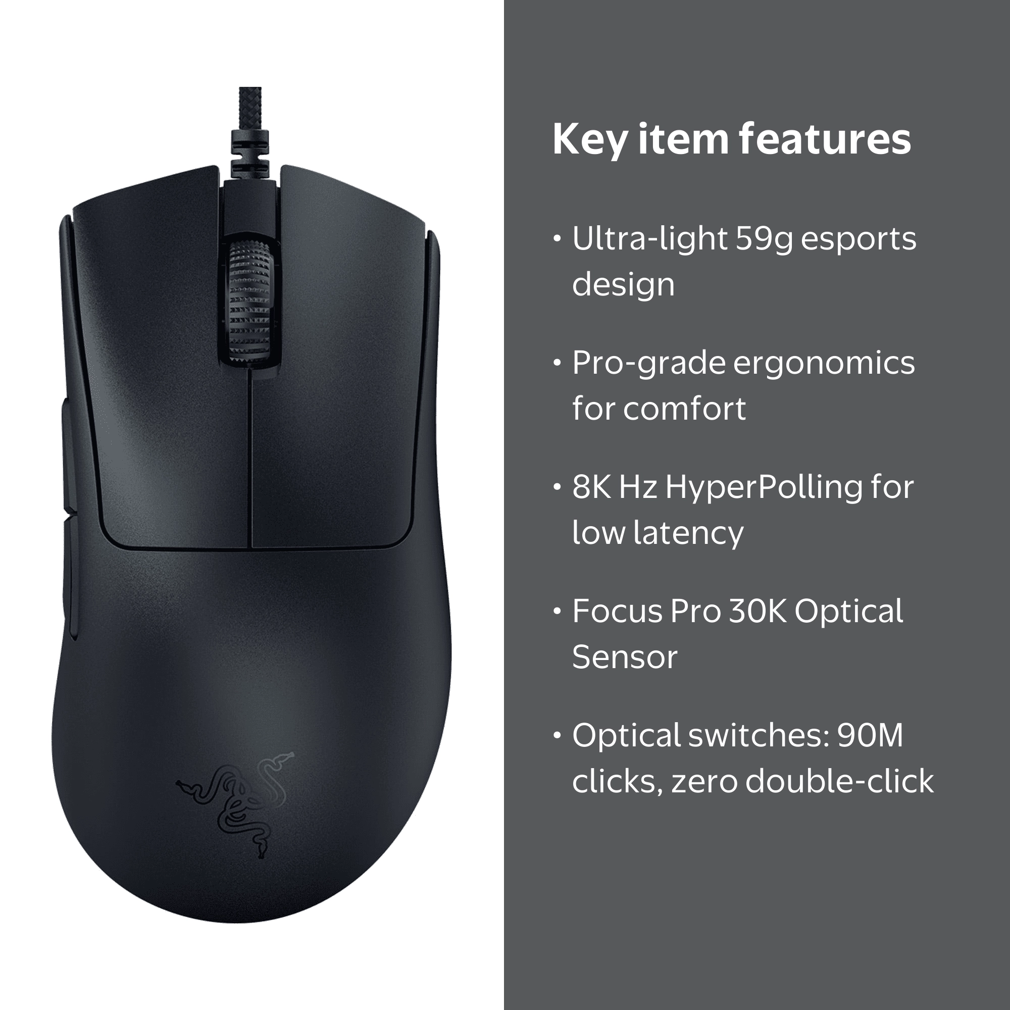 Razer DeathAdder V3 Pro Gamer Wired Mouse, Ultra-lightweight