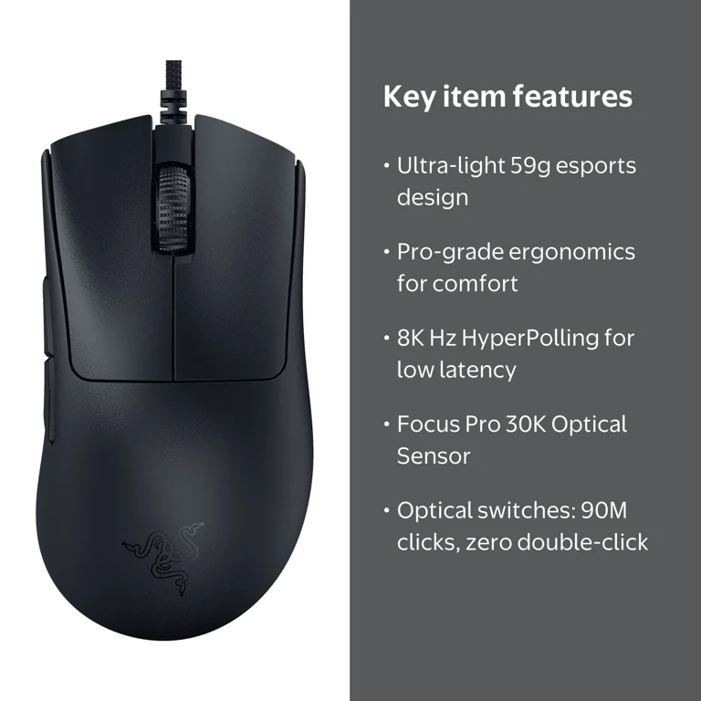 Razer DeathAdder V3 Pro Gamer Wired Mouse, Ultra-lightweight