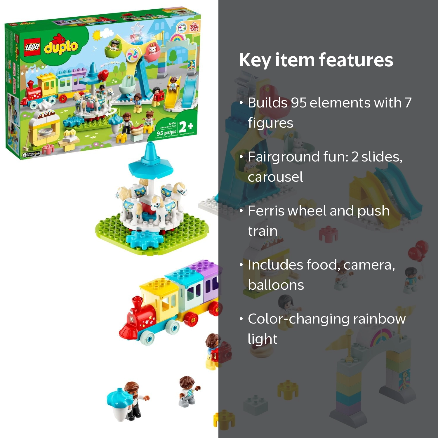 LEGO DUPLO Town Amusement Park 10956, Educational Toy for Toddlers