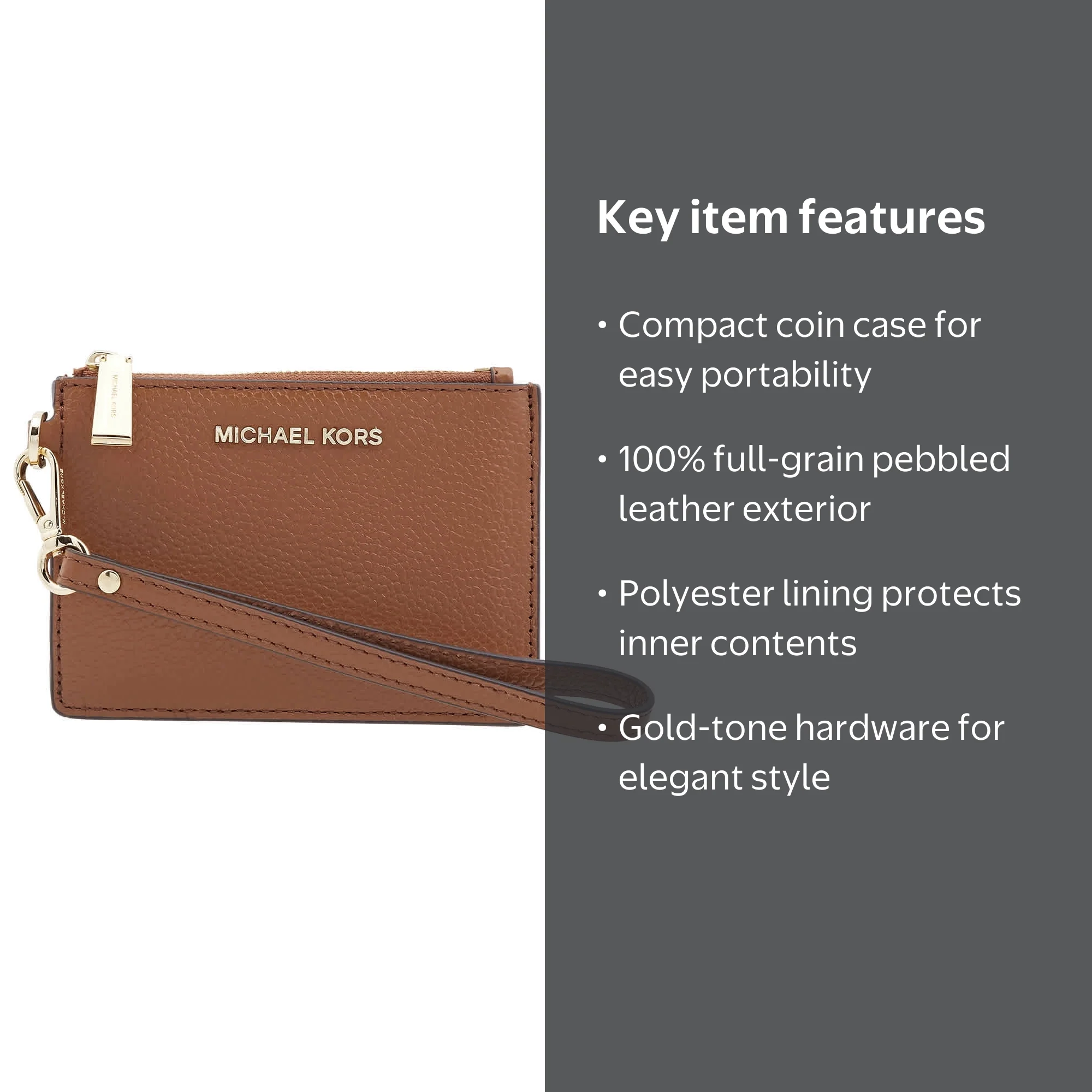 Michael Kors Ladies Small Mercer Pebbled Leather Coin Case