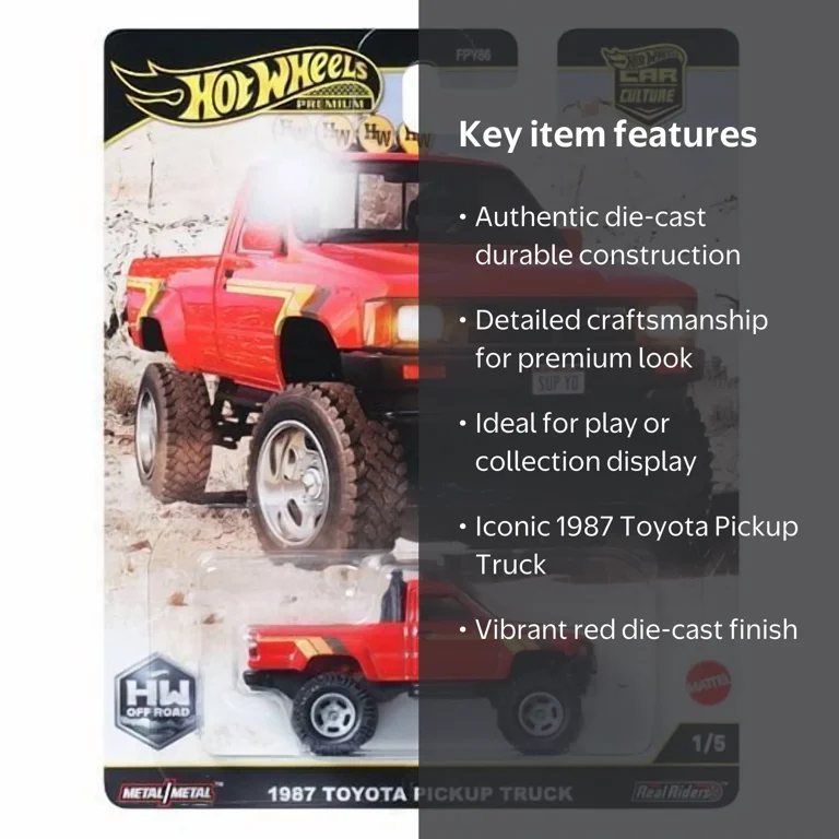 1987 Toyota Pickup Truck Collectible Hot Wheels Premium 2025 Car