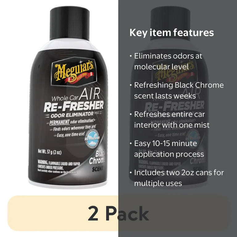 2 pack) Meguiar's G181302 Whole Car Air Re-Fresher Odor Eliminator