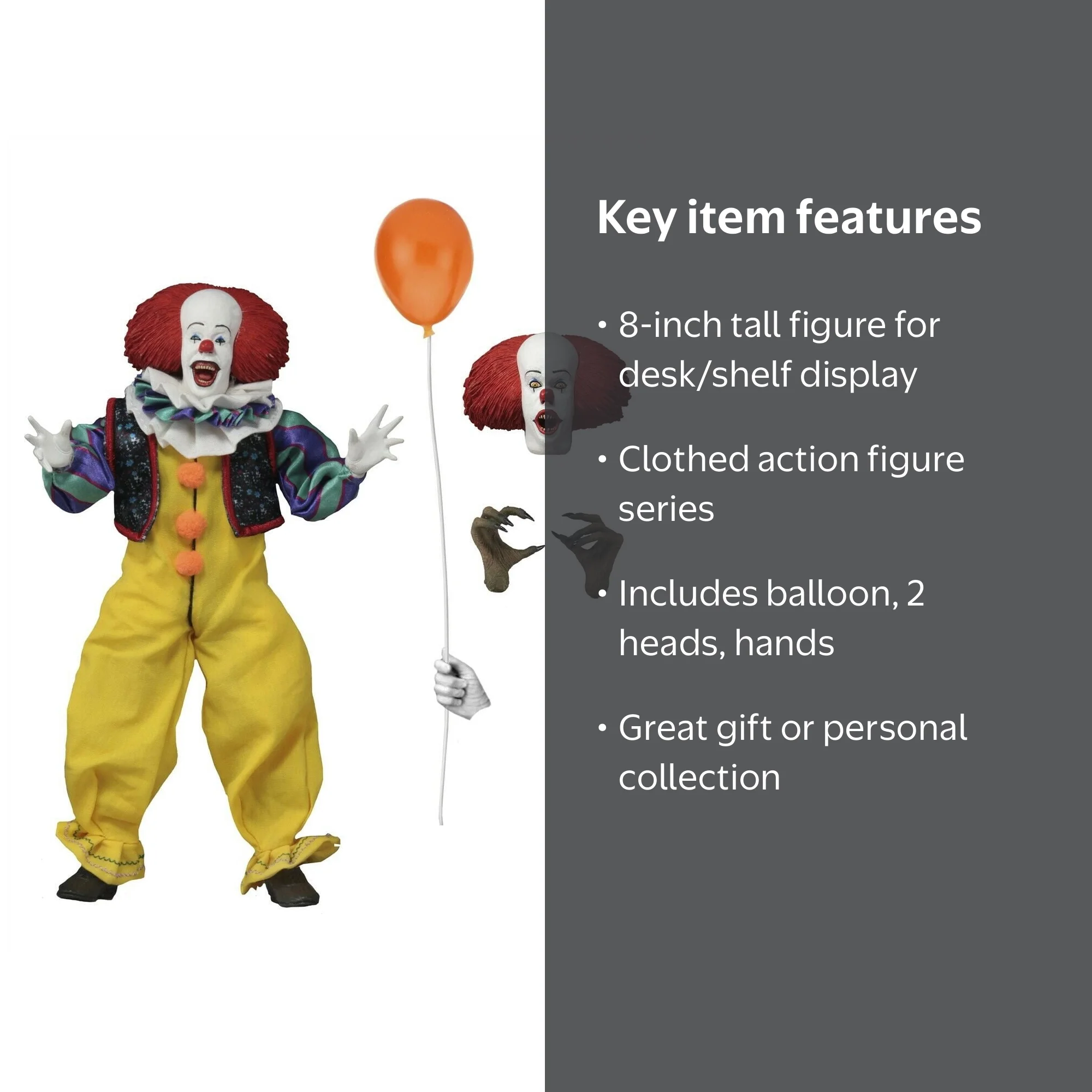IT (1990) - 8” Clothed Figure - Pennywise - NECA - Walmart.com