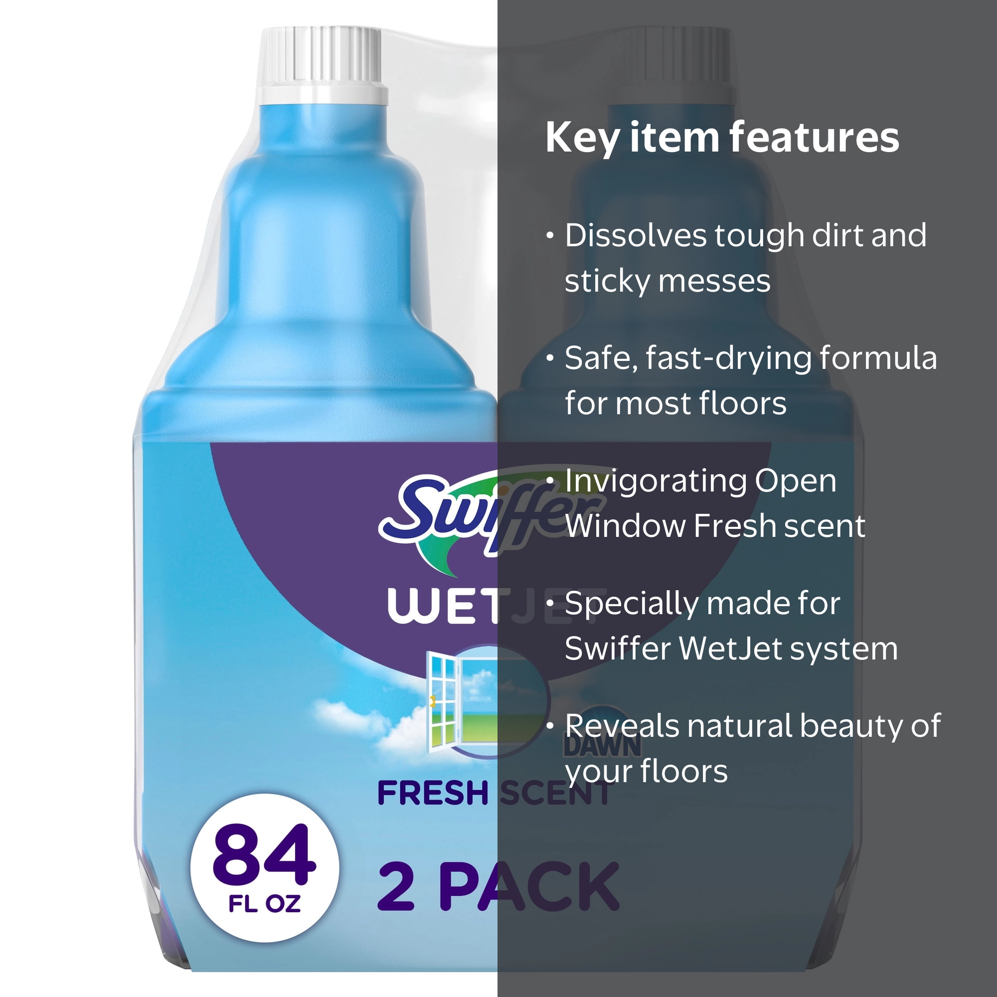 Swiffer WetJet Multi-Purpose Floor Cleaner Refill, 2ct, 42.2 fl oz
